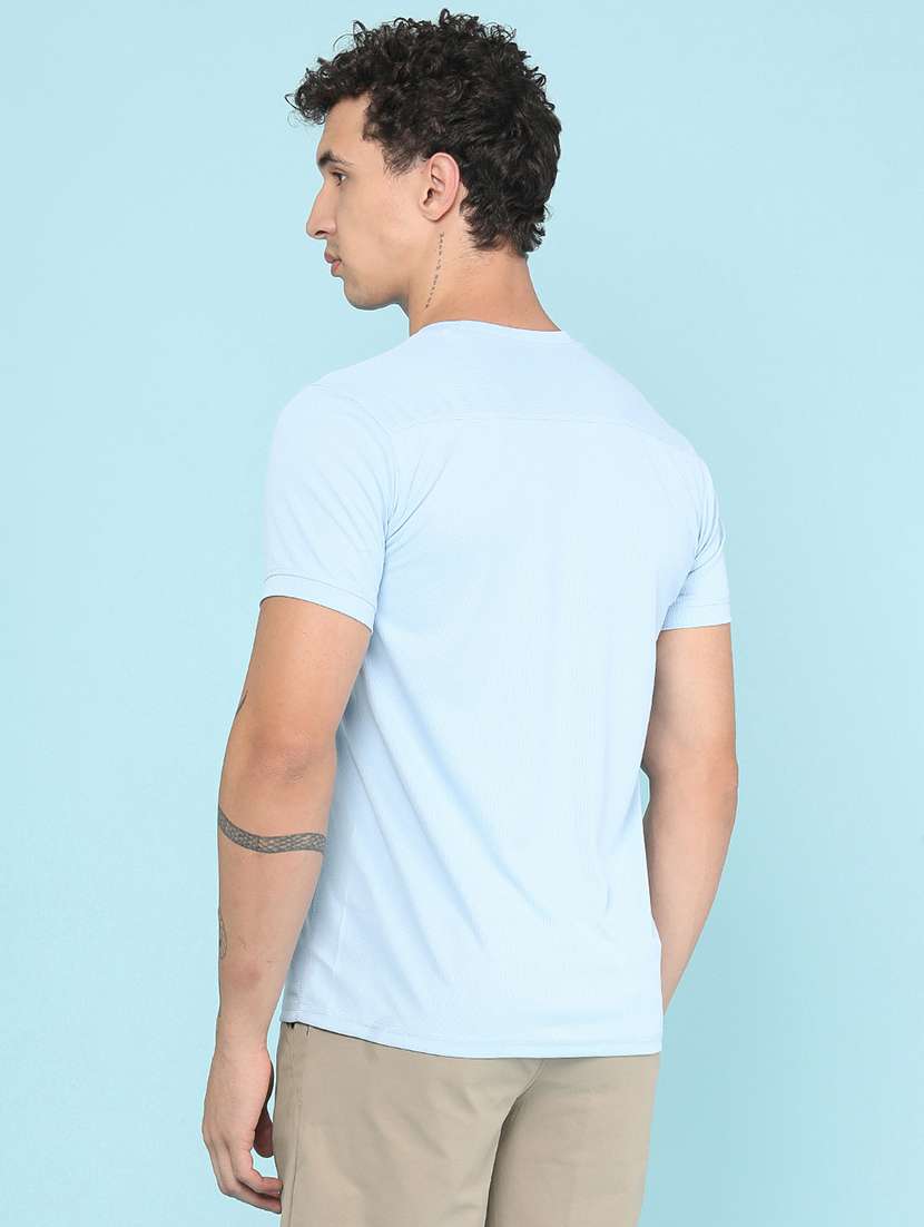 Men Solid Short Sleeve Slim Fit T-shirt - 22508395 -  Standard Image - 4