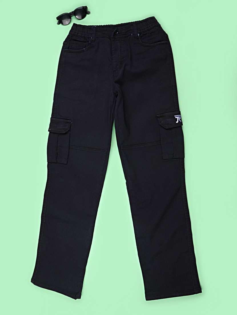 Boys Solid Mid Rise Regular Fit Cargo Pant - 22508538 -  Standard Image - 1