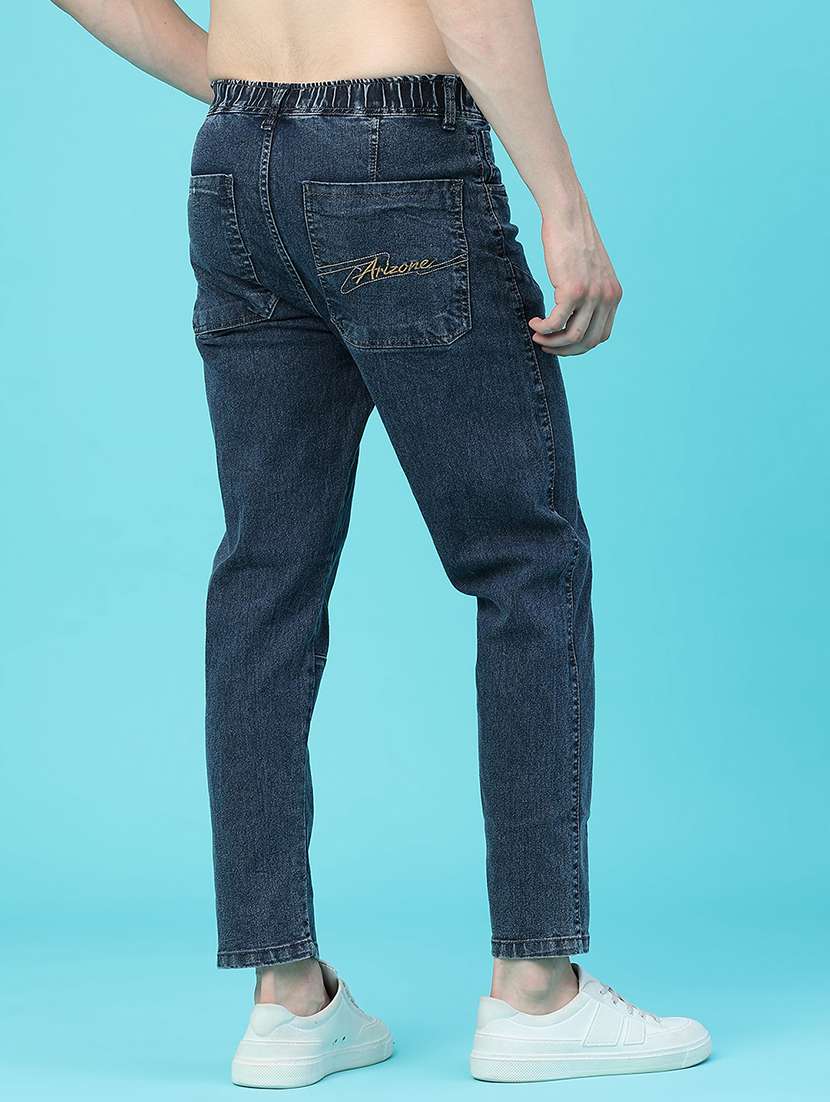 Men Plain Mid Rise Ankle Length Slim Fit Jeans - 22508622 -  Standard Image - 4