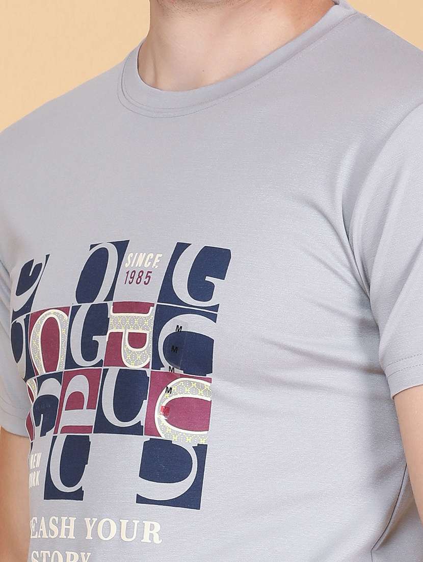 Men Printed Short Sleeves Slim Fit T-shirt - 22508641 -  Standard Image - 1