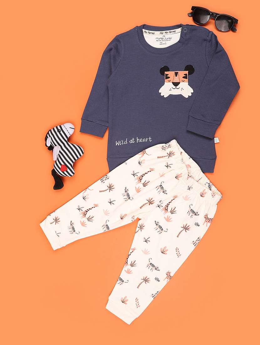 kids printed round neck full length set - 22508688 -  Standard Image - 1