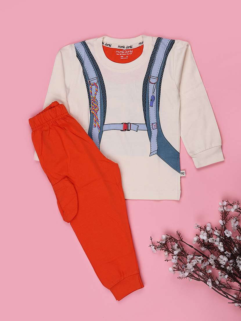 kids printed round neck full length set - 22508689 -  Standard Image - 1