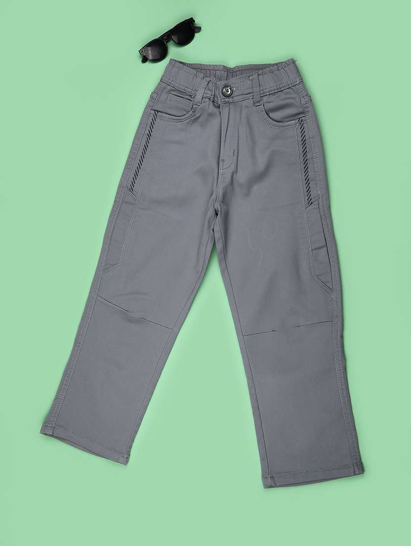 boys solid mid rise slim fit chinos - 22508719 -  Standard Image - 1