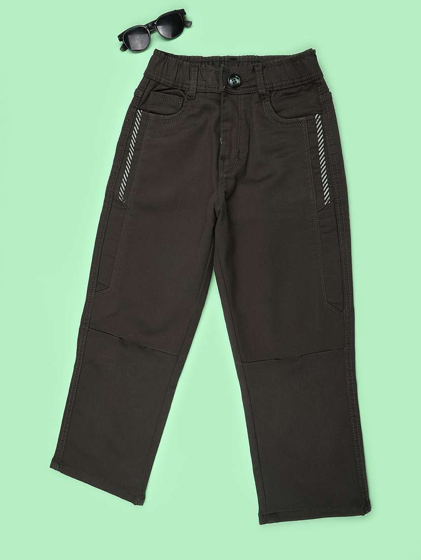 boys solid mid rise slim fit chinos - 22508720 -  Standard Image - 1