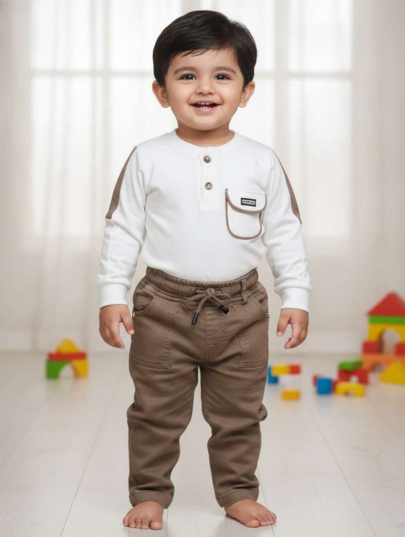 boys solid long sleeves full length set