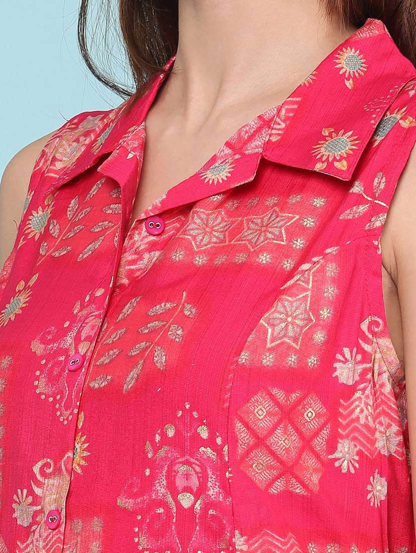 Women Printed Sleeveless A-line Dress - 22508775 -  Standard Image - 1