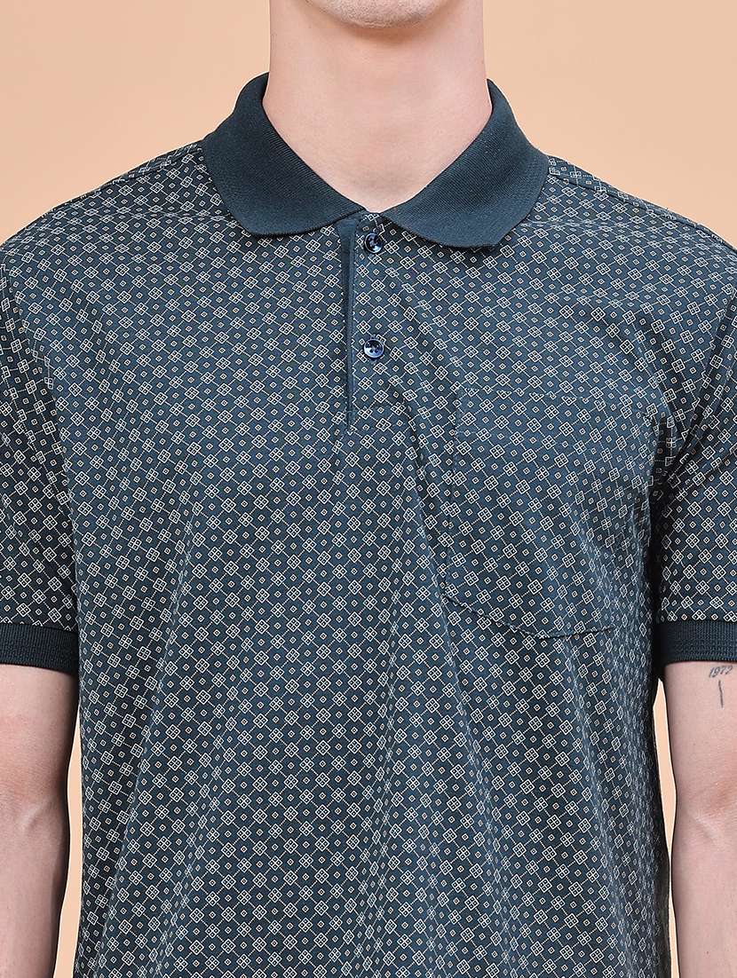 Men Printed Short Sleeve Regular Fit Polo T-shirt - 22508954 -  Standard Image - 1