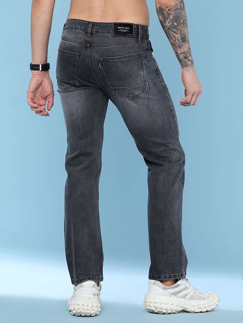 Men Washed Mid Rise Full Length Straight Jeans - 22509095 -  Standard Image - 4