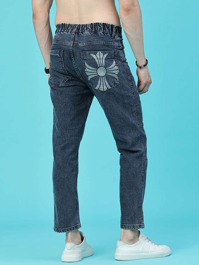 Men Plain Mid Rise Ankle Length Slim Fit Jeans - 22509100 -  Standard Image - 4