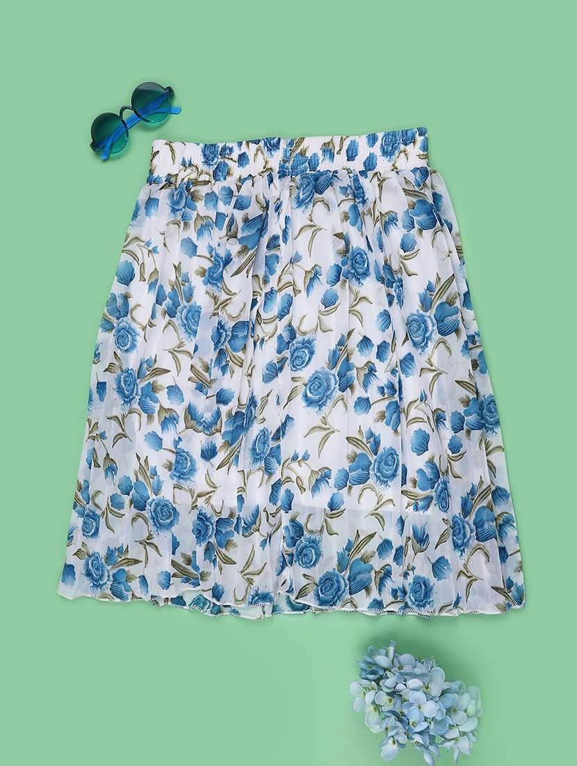 Girls Printed Mid Rise Flared Skirt - 22509133 -  Standard Image - 1