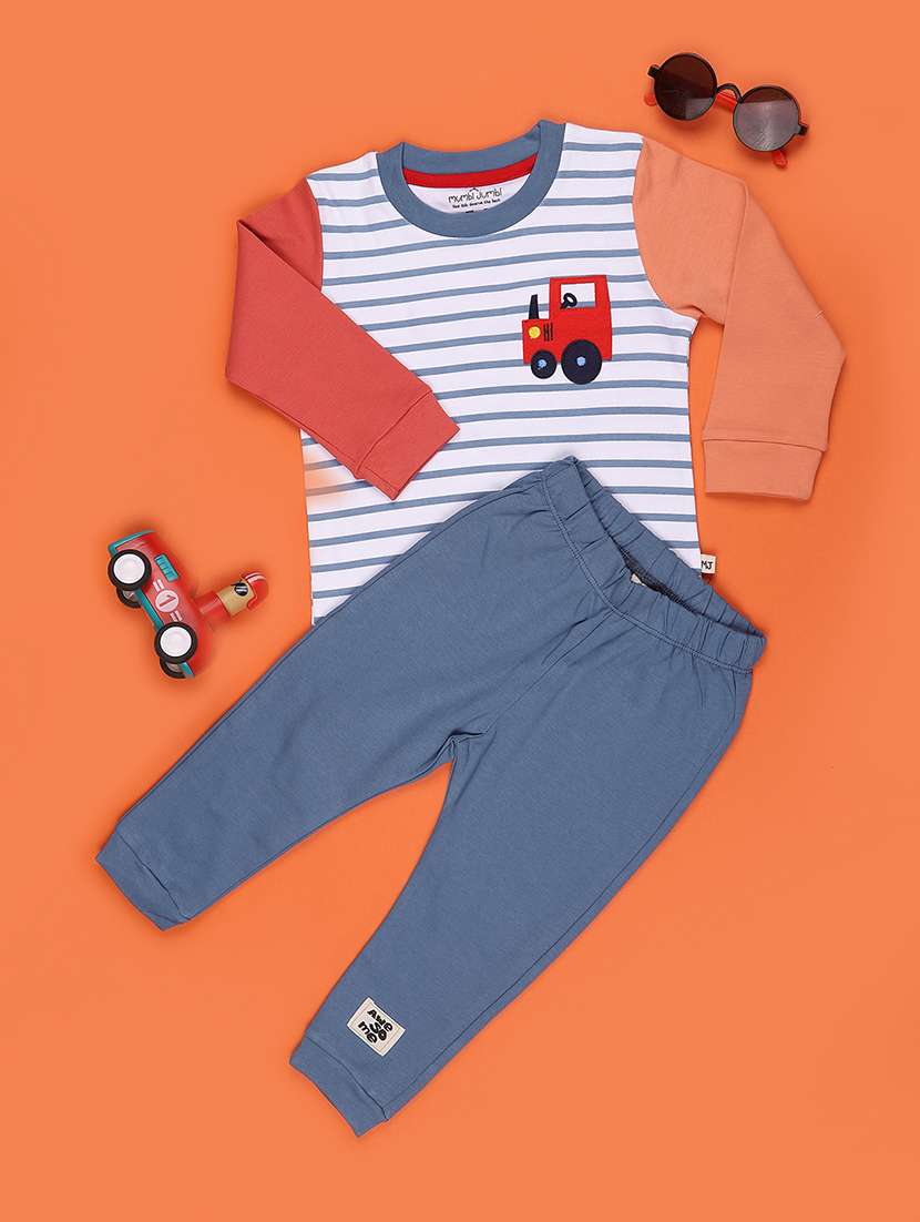 boys printed round neck full length set - 22509143 -  Standard Image - 1