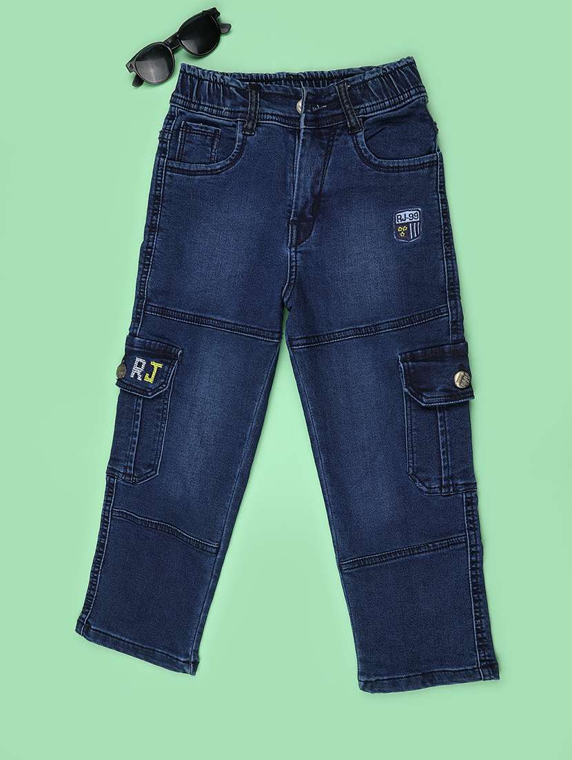 boys washed mid rise regular fit cargo jeans - 22509167 -  Standard Image - 1
