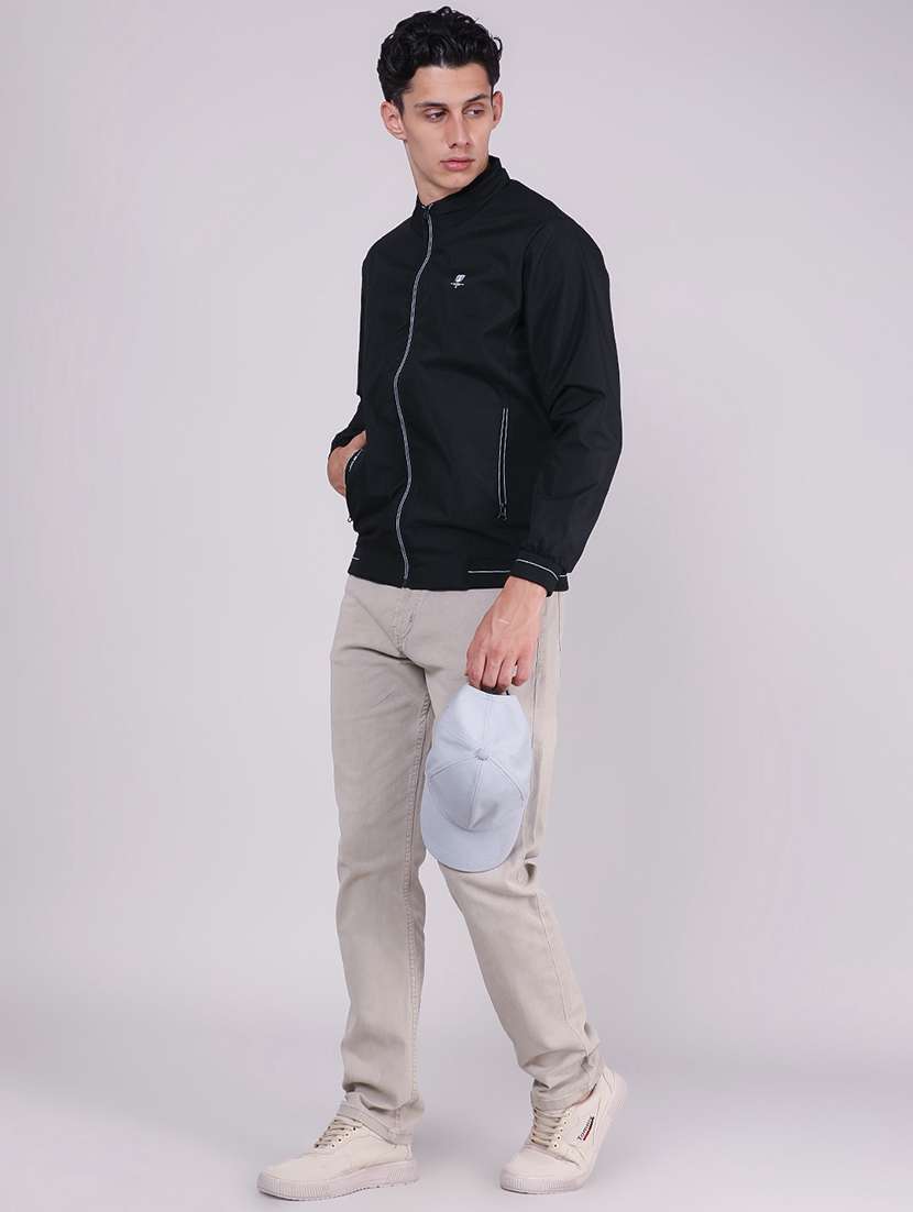 Men Solid Long Sleeve Lightweight Bomber Jacket - 22509467 -  Standard Image - 4