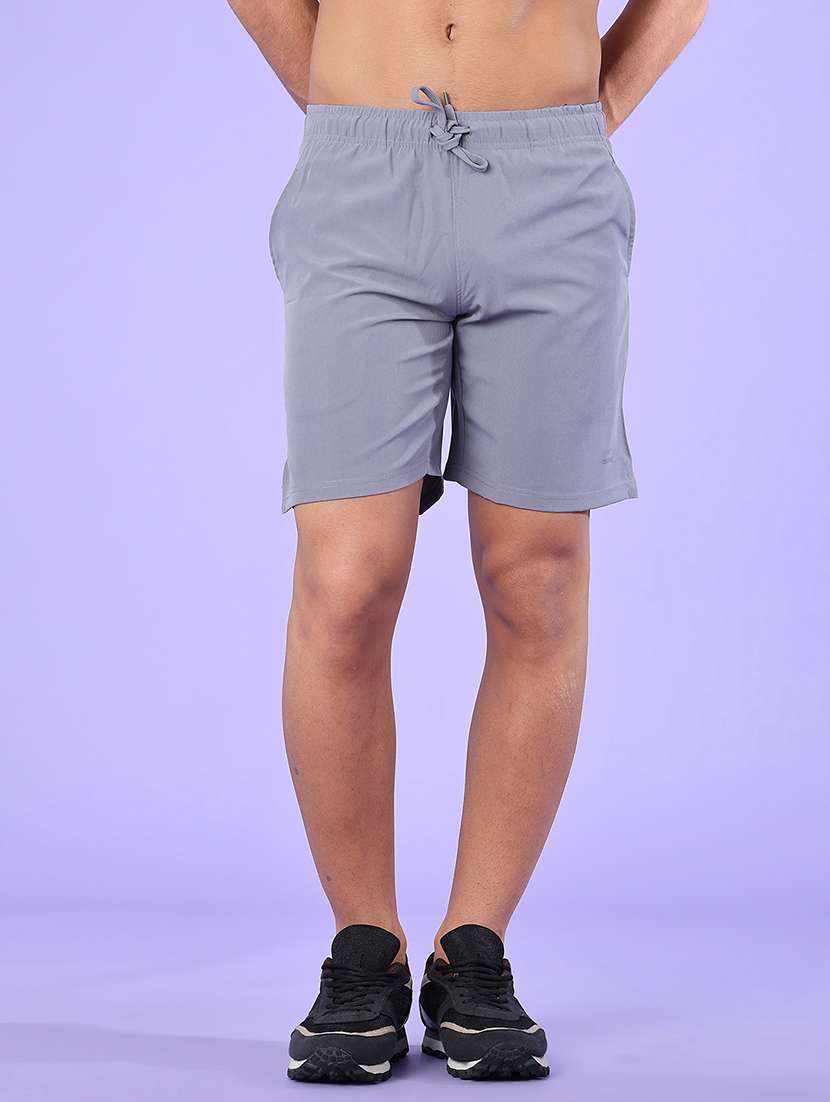 Men Solid Mid Rise Regular Fit Shorts - 22509577 -  Standard Image - 1