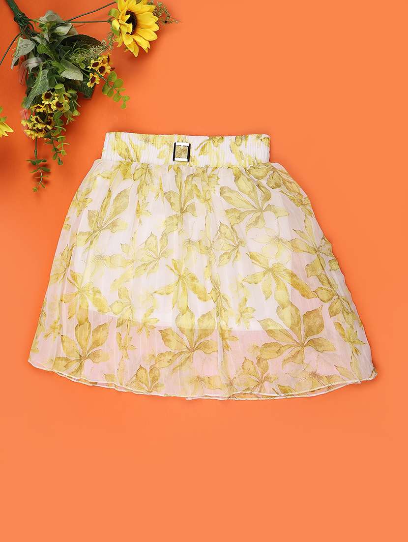 girls printed high rise a-line skirt - 22509918 -  Standard Image - 1