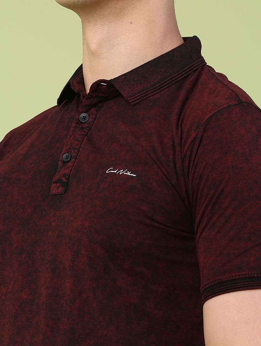 men tie & dye short sleeve slim fit polo t-shirt - 22510276 -  Standard Image - 1