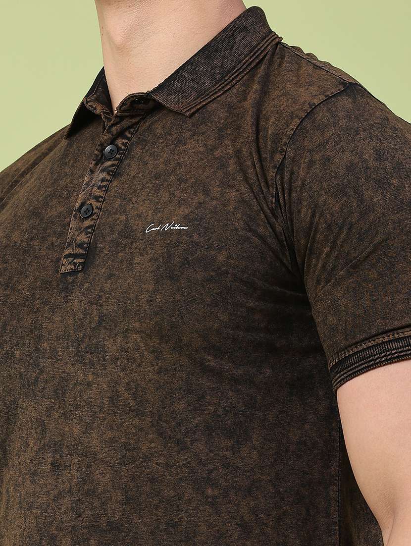 men self design short sleeve slim fit polo t-shirt - 22510390 -  Standard Image - 1