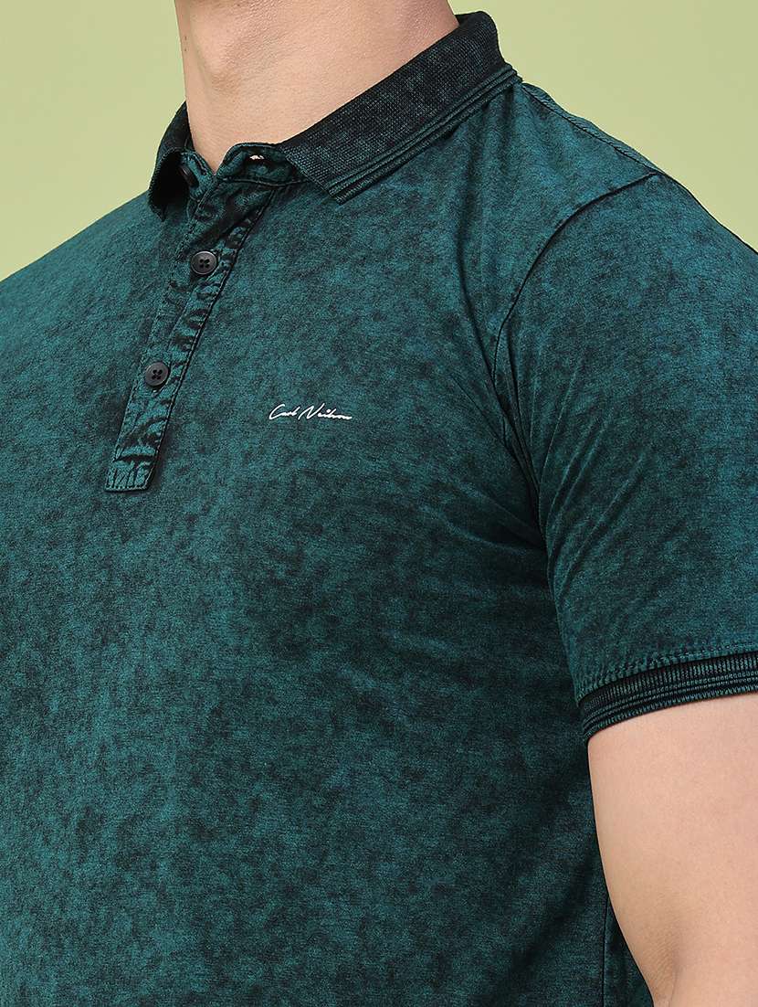 men self design short sleeve slim fit polo t-shirt - 22510412 -  Standard Image - 1