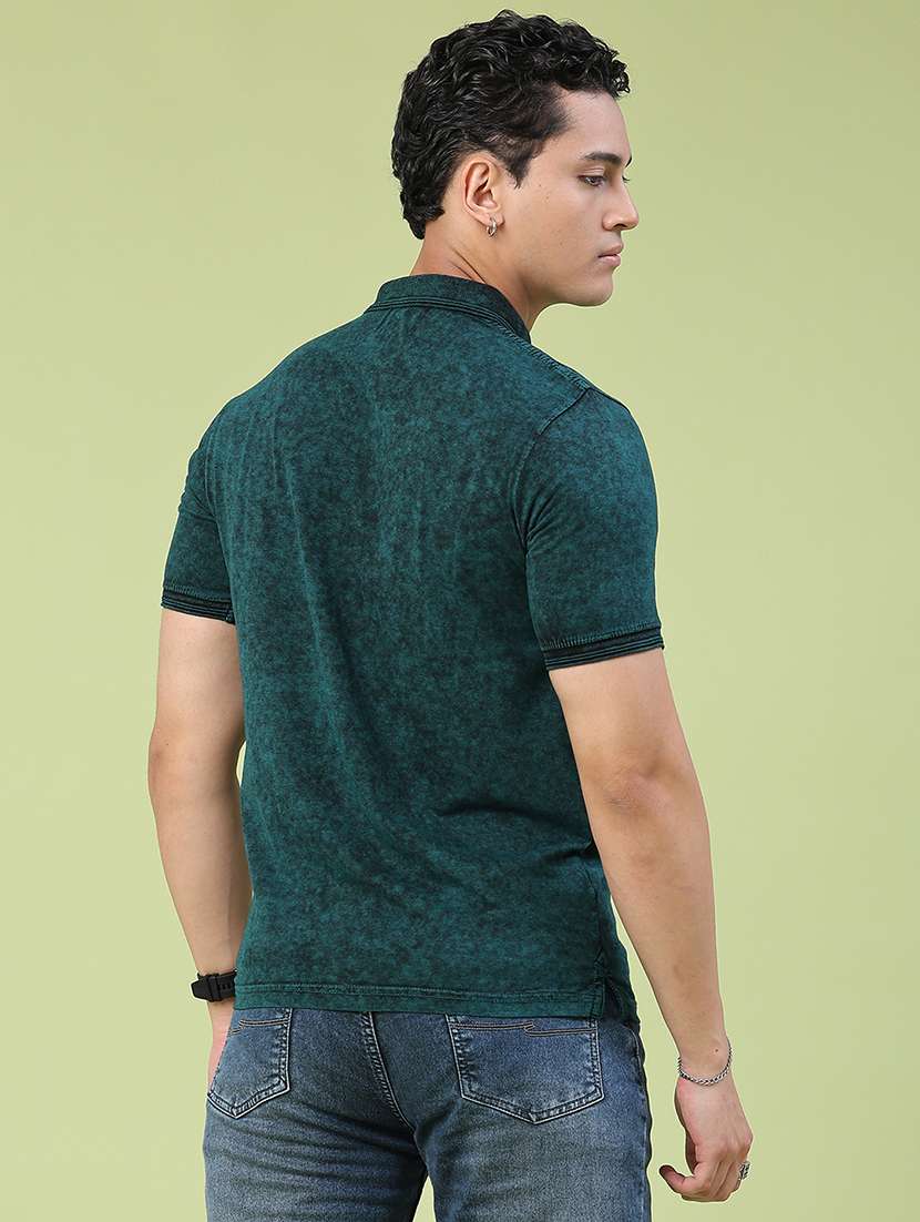 men self design short sleeve slim fit polo t-shirt - 22510412 -  Standard Image - 4