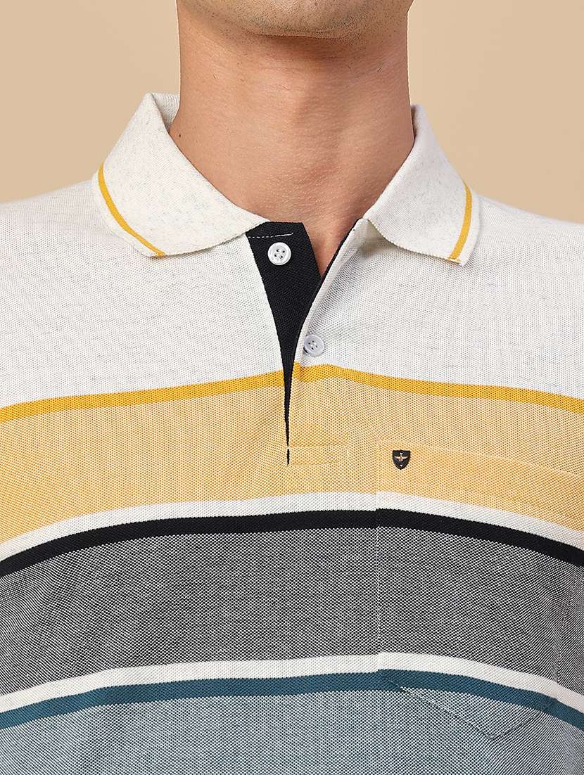 Men Striped Short Sleeve Slim Fit Polo T-shirt - 22510638 -  Standard Image - 1