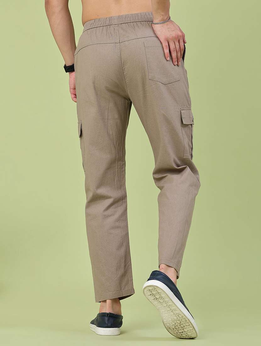 men solid mid rise regular fit cargo  - 22510660 -  Standard Image - 4