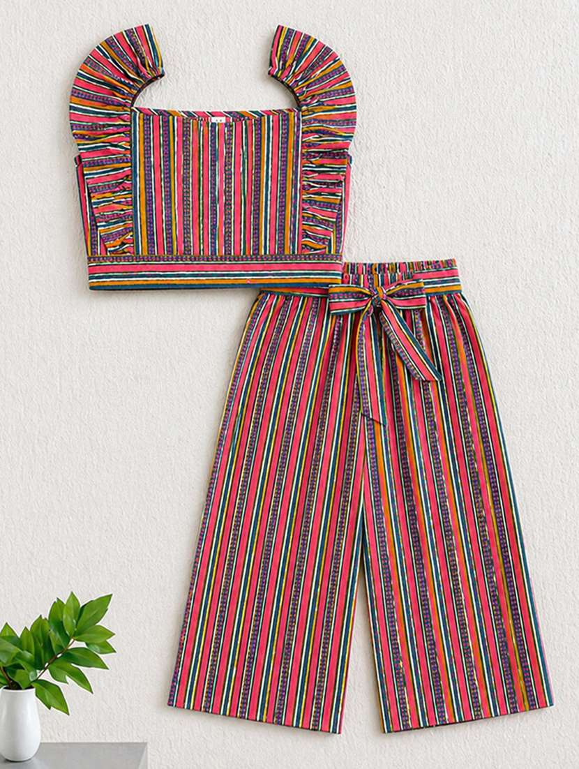 girls printed sleeveless top and trouser co-ord set - 22511083 -  Standard Image - 1