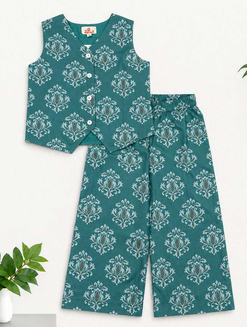 girls printed sleeveless top and trouser co-ord set - 22511088 -  Standard Image - 1