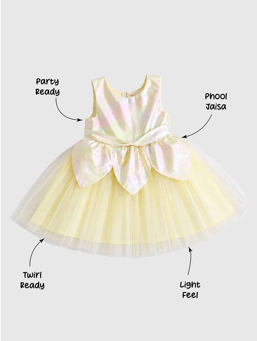 girls solid applique detailed sleeveless frock - 22511138 -  Standard Image - 4