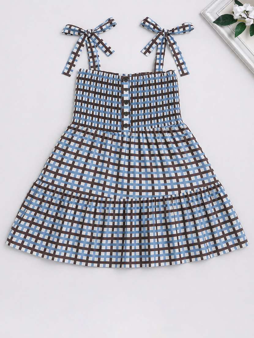 girls printed square neck sleeveless frock - 22511144 -  Standard Image - 1