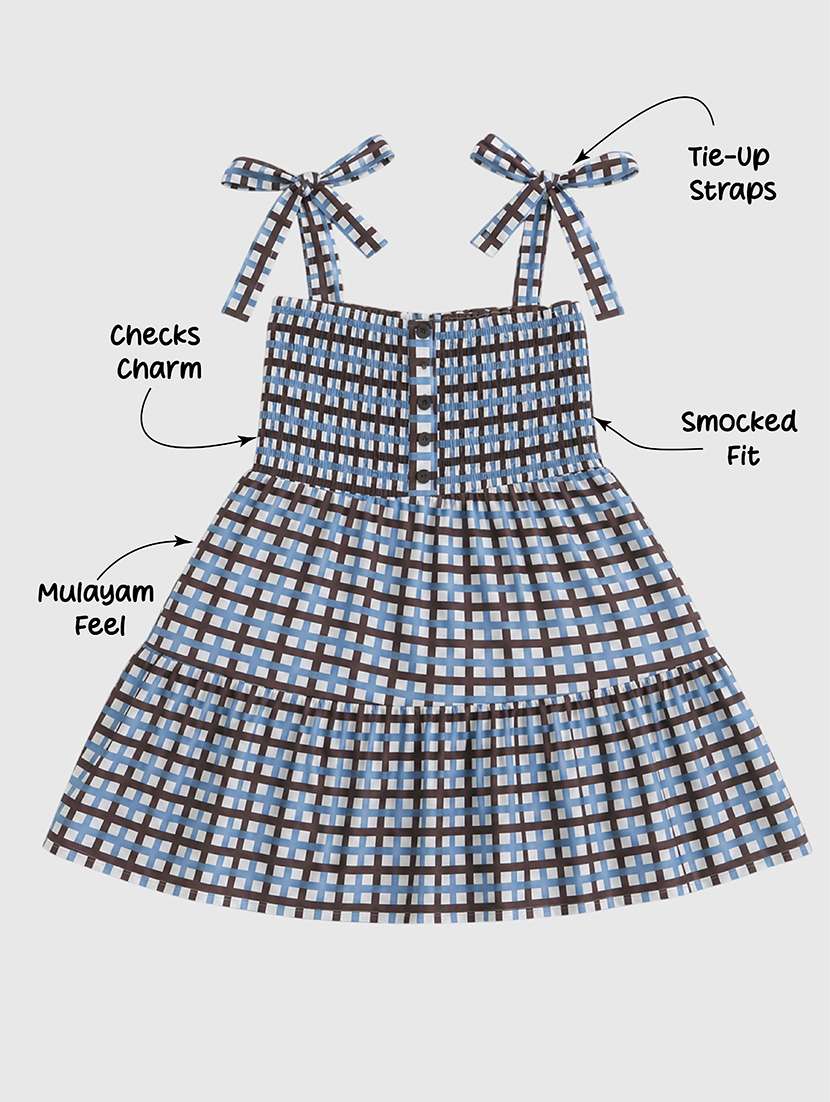 girls printed square neck sleeveless frock - 22511144 -  Standard Image - 4