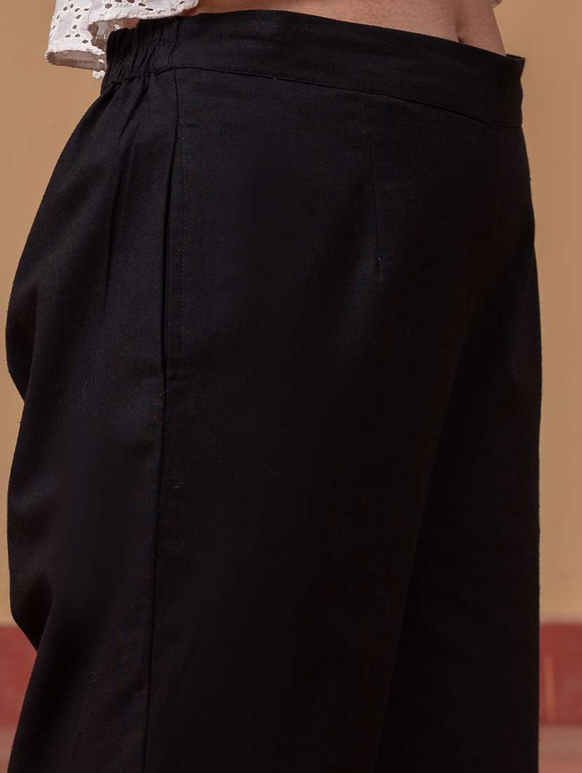 Women Solid Mid Rise Straight Fit Trouser - 22511260 -  Standard Image - 1