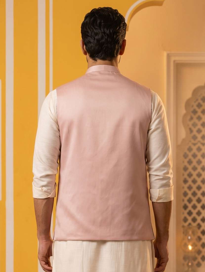 men embroidered mandarin neck nehru jacket - 22511306 -  Standard Image - 4