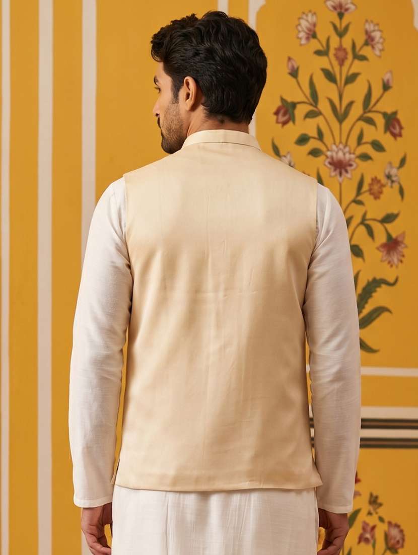 men embroidered mandarin neck nehru jacket - 22511308 -  Standard Image - 4