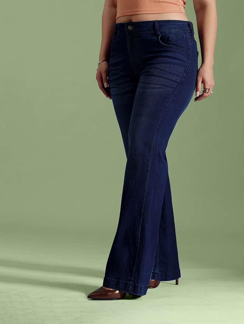 women washed high rise bootcut jeans - 22511328 -  Standard Image - 1