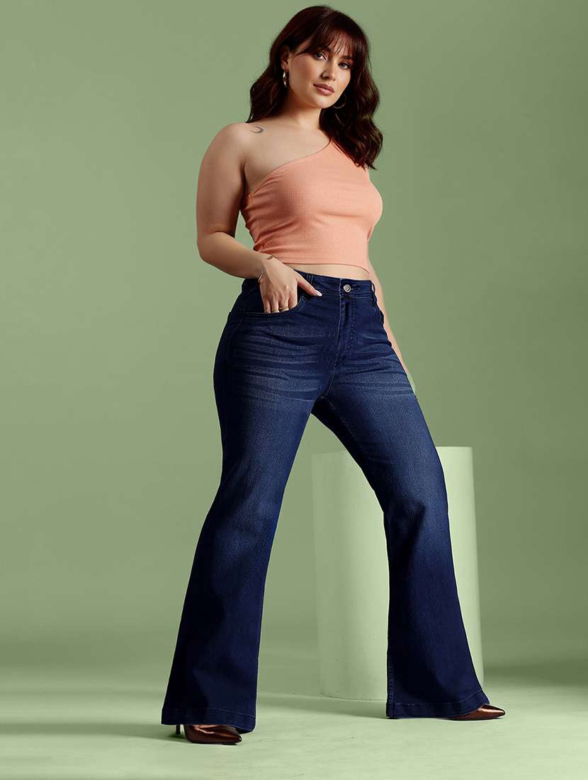 women washed high rise bootcut jeans - 22511328 -  Standard Image - 4