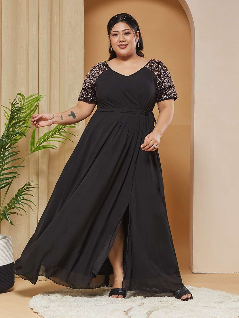 Women Sequined Short Sleeves Gown - 22511477 -  Standard Image - 4