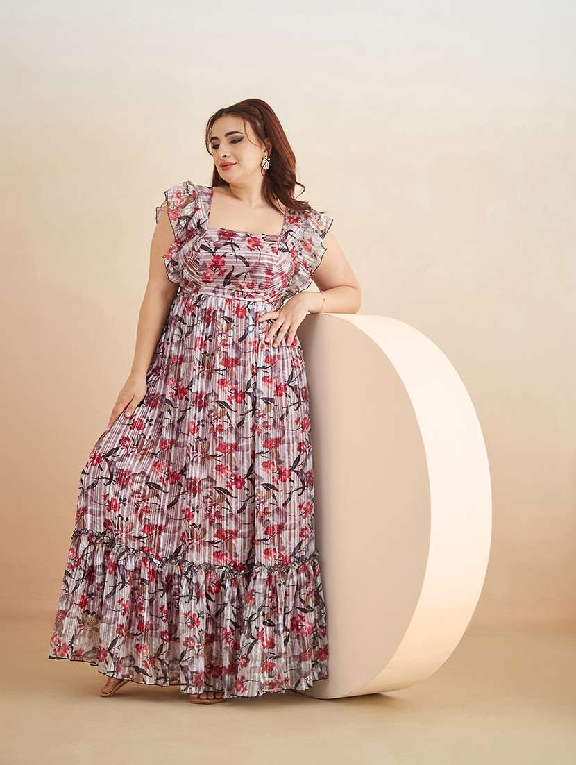women printed square neck tiered dress - 22511508 -  Standard Image - 4