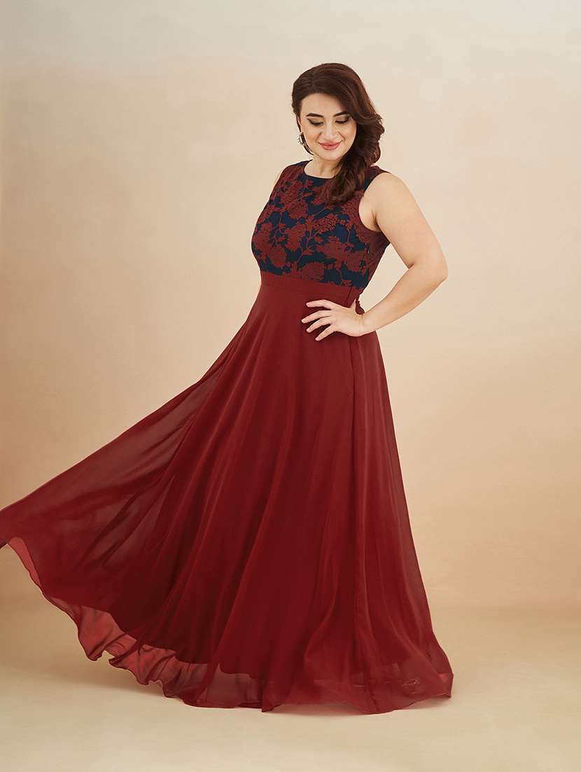 Women Self Design Sleeveless Fit And Flare Dress - 22511536 -  Standard Image - 4