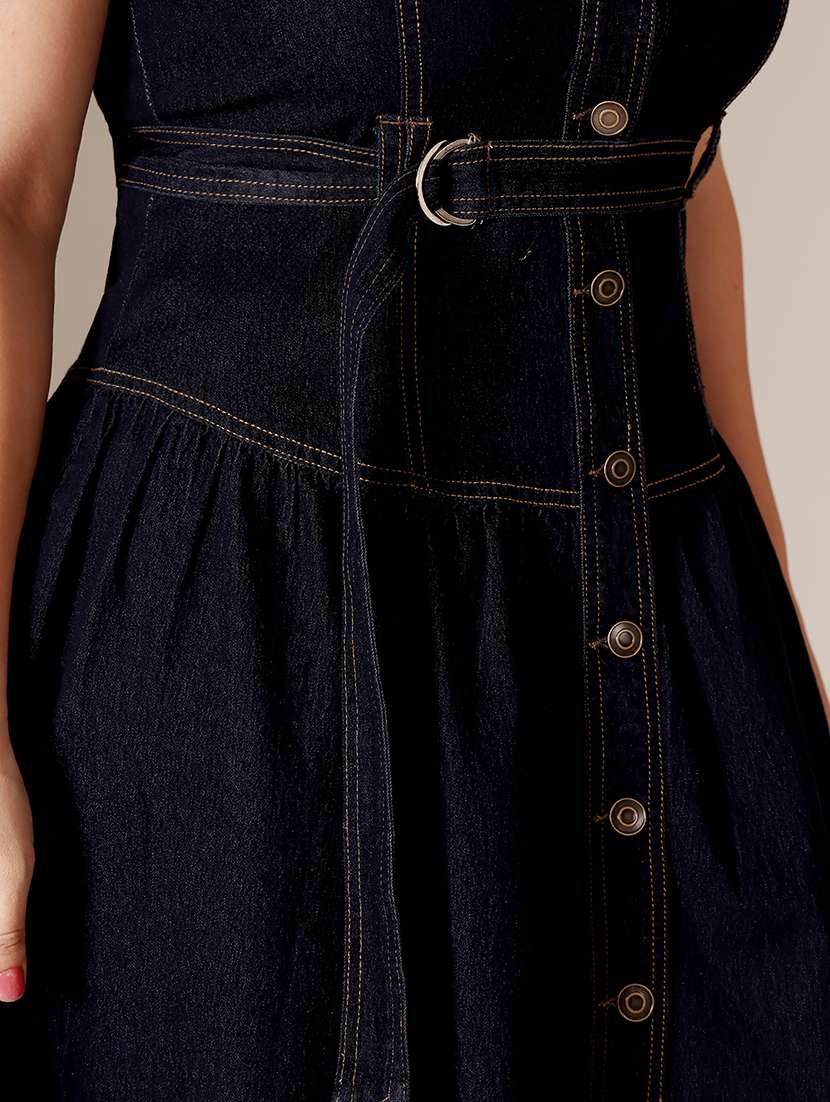 women solid sleeveless a-line dress - 22511548 -  Standard Image - 4