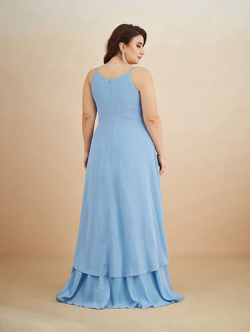 Women Sequined Halter Neck Layered Maxi Dress - 22511570 -  Standard Image - 4