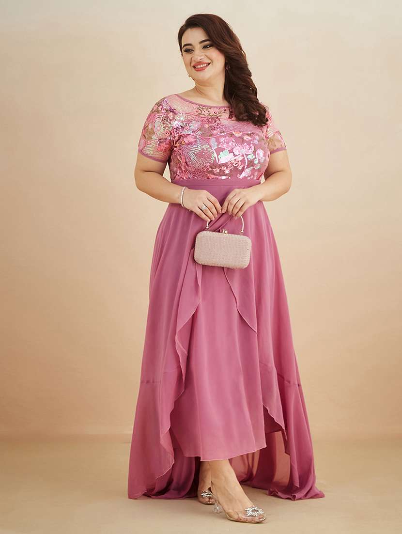 women embroidered short sleeves layered dress