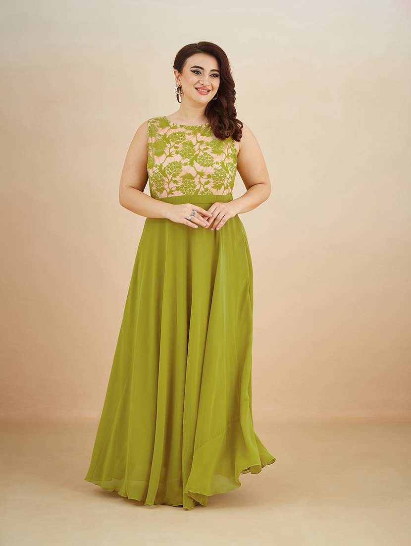 women self design sleeveless fit and flare dress 