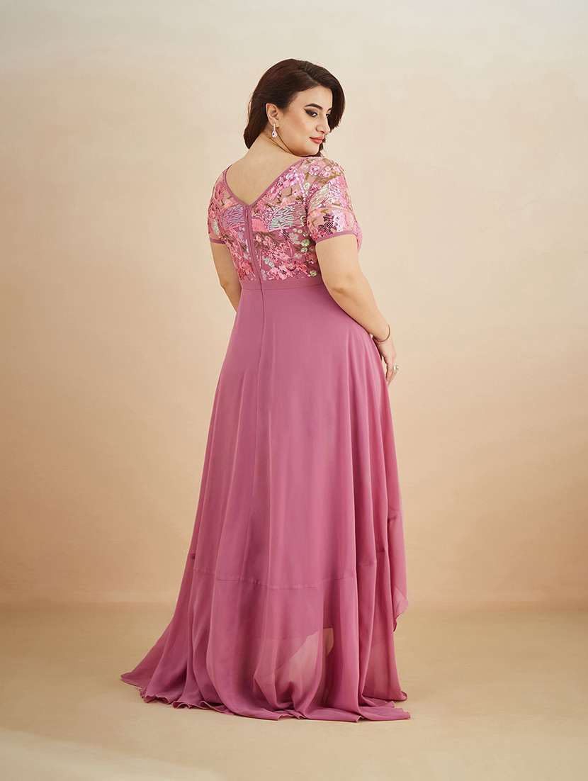 women embroidered short sleeves layered dress - 22511626 -  Standard Image - 4