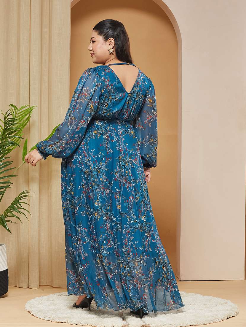women printed v neck fit and flare dress - 22511632 -  Standard Image - 4