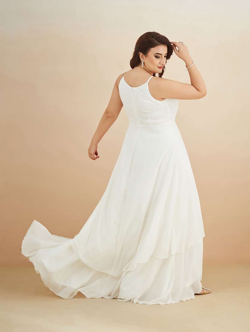 Women Sequined Halter Neck Layered Maxi Dress - 22511637 -  Standard Image - 4