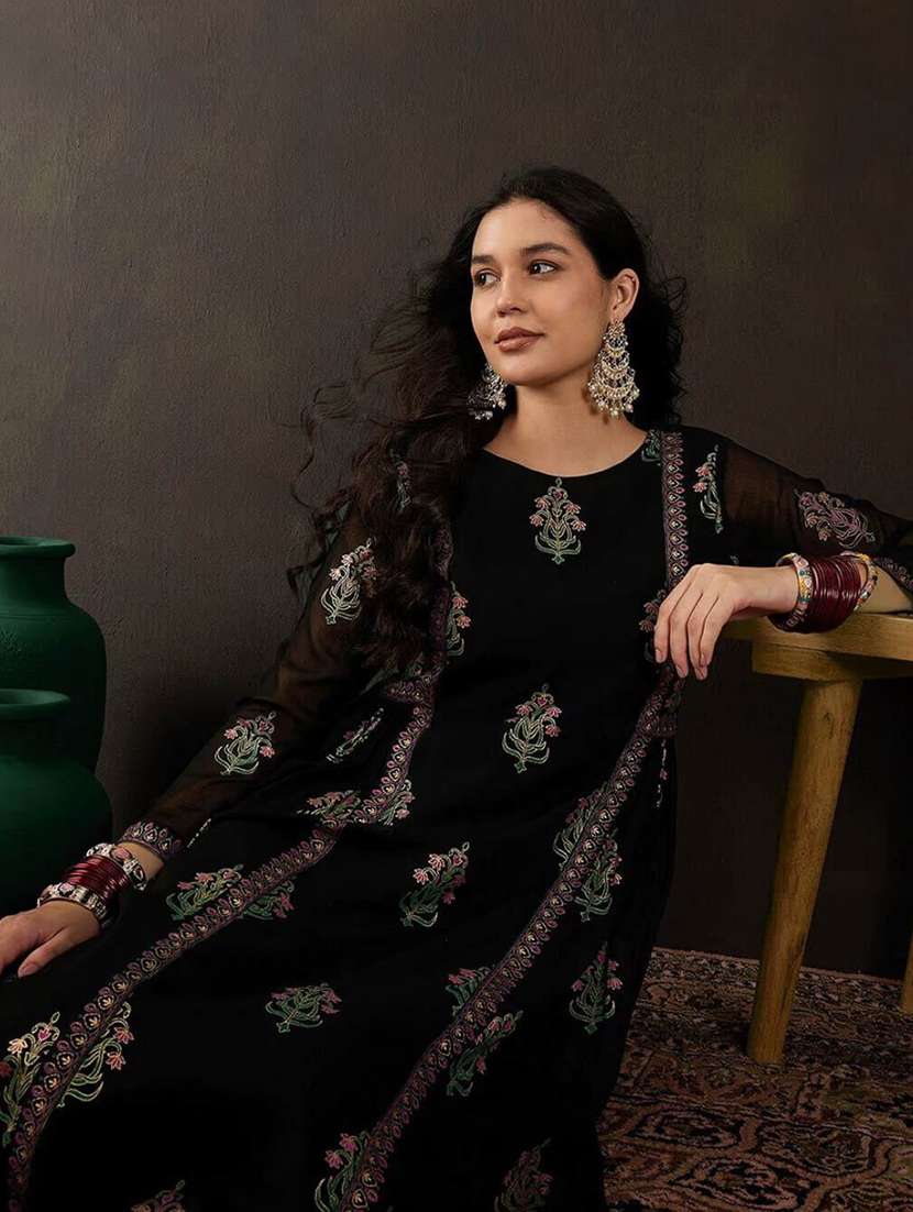 women embroidered long sleeve kurta pant set - 22511764 -  Standard Image - 1