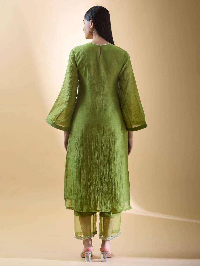 women embroidered bell sleeve kurta pant with dupatta set - 22511765 -  Standard Image - 4