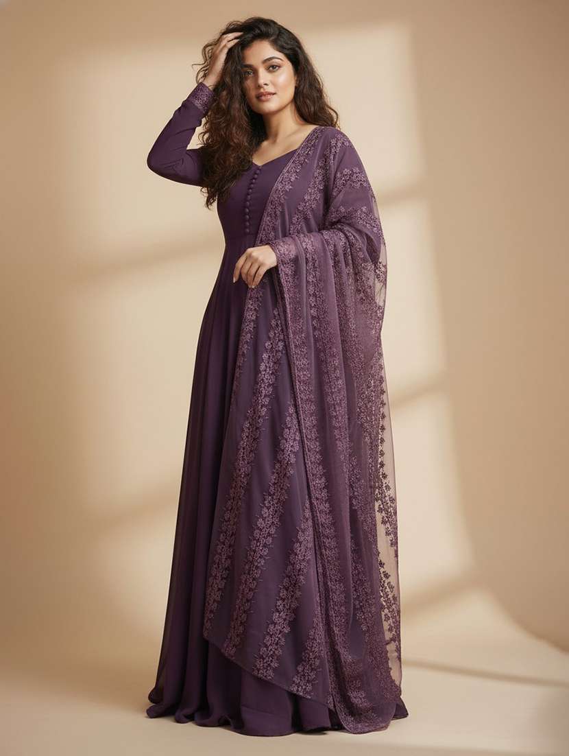 women solid long sleeve kurta dupatta set - 22511770 -  Standard Image - 1