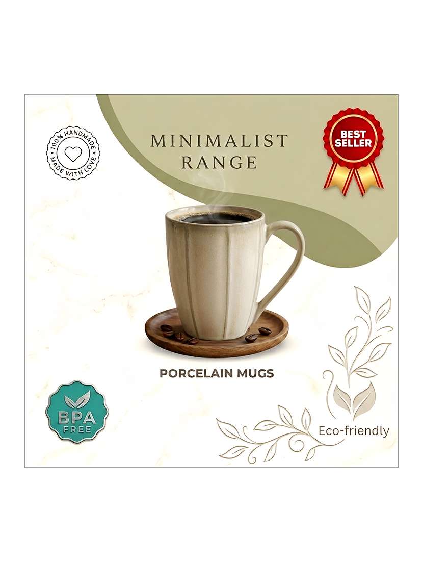 moody panda elegant collection | mug set of 4 | coffee mug | milk mug | porcelain mugs | 300ml | designer mugs | large | mud - 22511778 -  Standard Image - 4