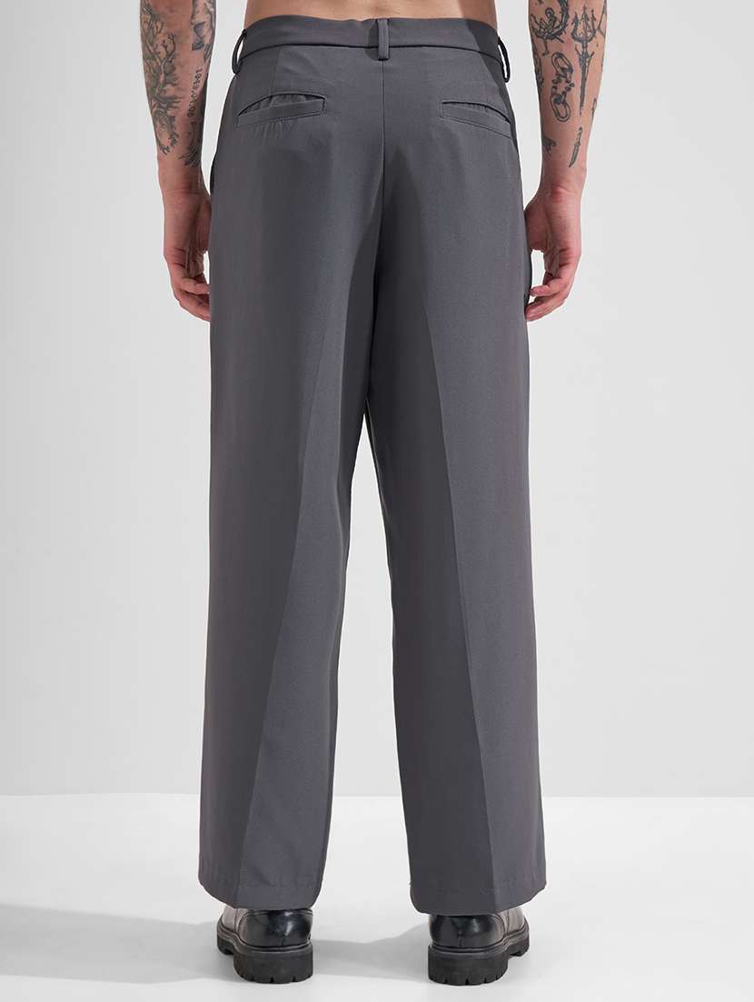 men solid mid rise pleated casual trouser - 22511782 -  Standard Image - 4